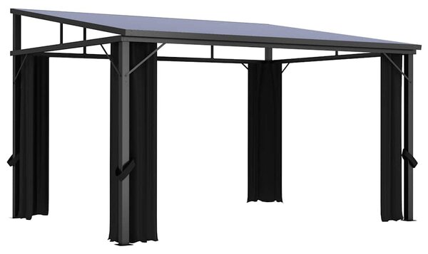 VidaXL antracitszürke függönyös pavilon 405 x 294 x 244 cm