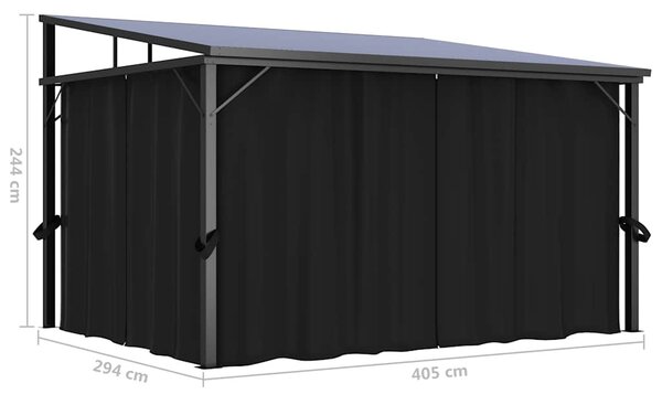 VidaXL antracitszürke függönyös pavilon 405 x 294 x 244 cm
