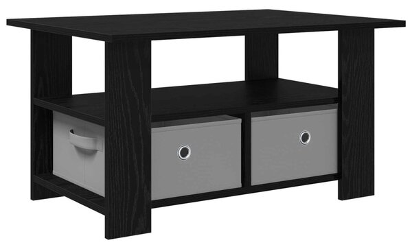 Dohányzóasztal fiókkal Fekete tölgy 77 x 55 x 42 cm Faanyag