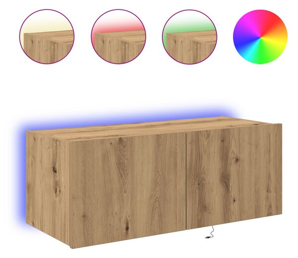 TV Fali Szekrény 80 x 35 x 31 cm Artisan tölgy Szerelt Fa