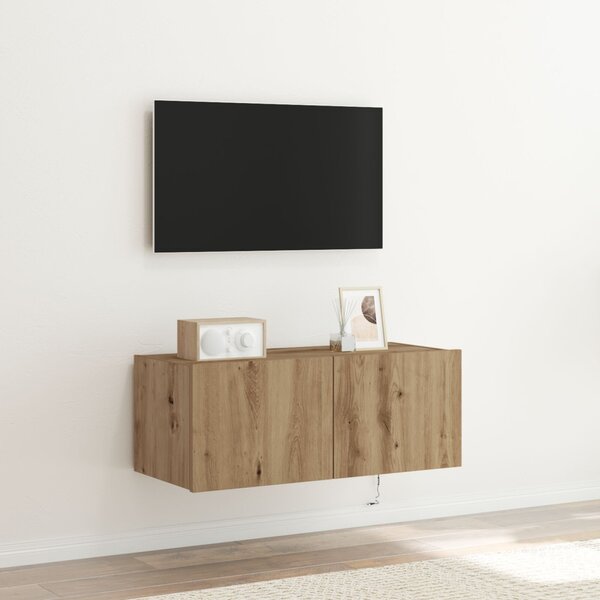 TV Fali Szekrény 80 x 35 x 31 cm Artisan tölgy Szerelt Fa