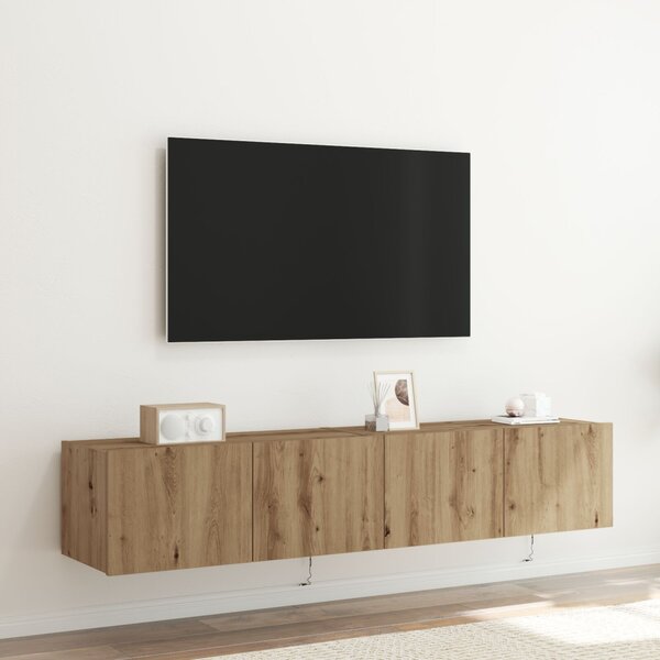 TV Fali Szekrény 2 db Artisan tölgy Szerelt Fa
