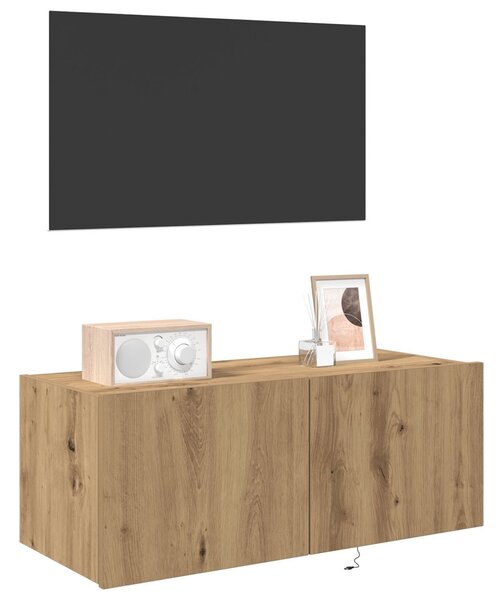 TV Fali Szekrény 80 x 35 x 31 cm Artisan tölgy Szerelt Fa