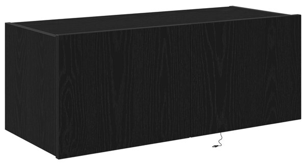 TV Fali Szekrény 80 x 35 x 31 cm Fekete tölgy Szerelt Fa
