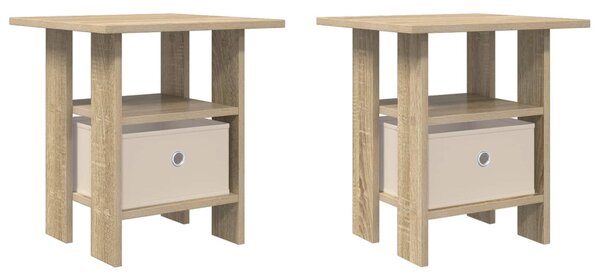Éjjeli asztal 2 db Sonoma tölgy 41 x 40 x 45 cm Szerelt Fa