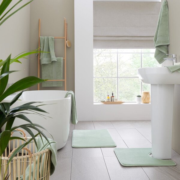 Zöld frottír pamut törölköző és fürdőlepedő készlet 6 db-os Anti-Bacterial – Catherine Lansfield