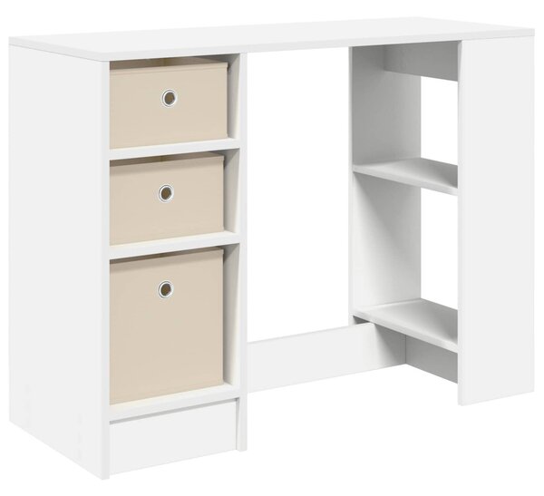Asztal fiókkal polcokkal Fehér 100 x 40 x 75 cm Faanyag
