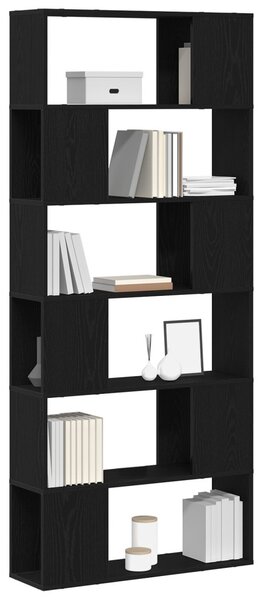 Könyvespolc Fekete Tölgy 80x24x186 cm Mérnöki Fa