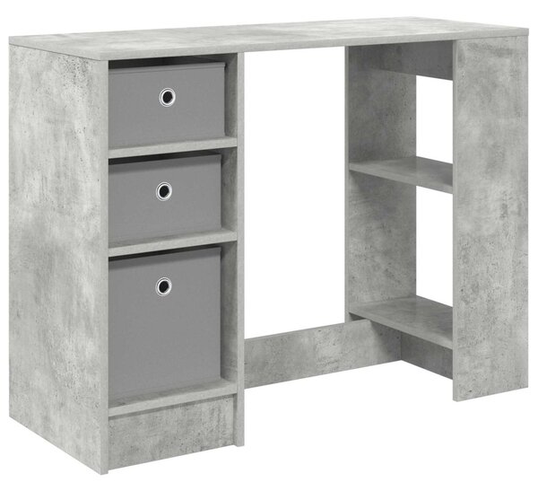 Asztal fiókkal polcokkal Beton Szürke 100 x 40 x 75 cm Faanyag