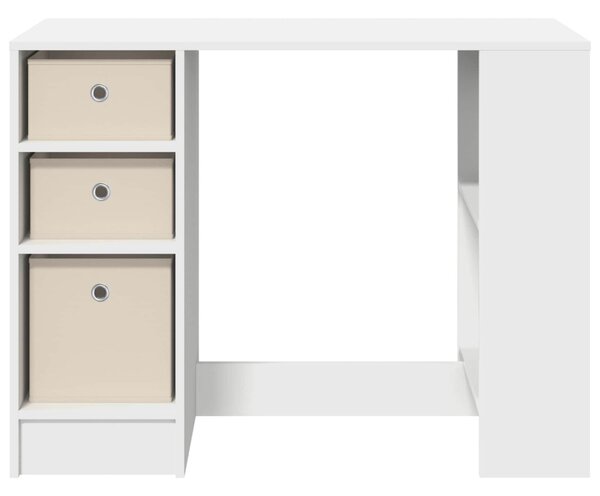 Asztal fiókkal polcokkal Fehér 100 x 40 x 75 cm Faanyag