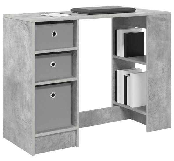 Asztal fiókkal polcokkal Beton Szürke 100 x 40 x 75 cm Faanyag