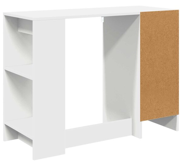Asztal fiókkal polcokkal Fehér 100 x 40 x 75 cm Faanyag