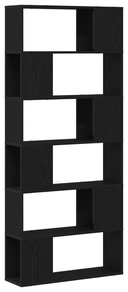 Könyvespolc Fekete Tölgy 80x24x186 cm Mérnöki Fa