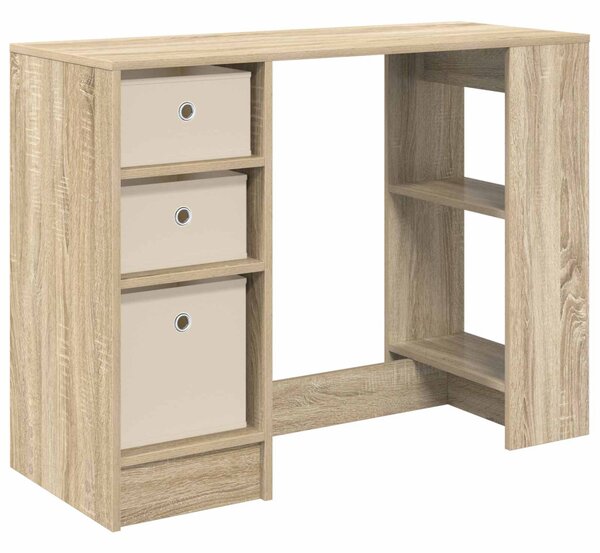 Asztal fiókkal polcokkal Sonoma tölgy 100 x 40 x 75 cm Faanyag