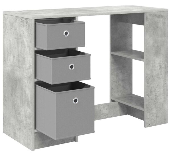 Asztal fiókkal polcokkal Beton Szürke 100 x 40 x 75 cm Faanyag