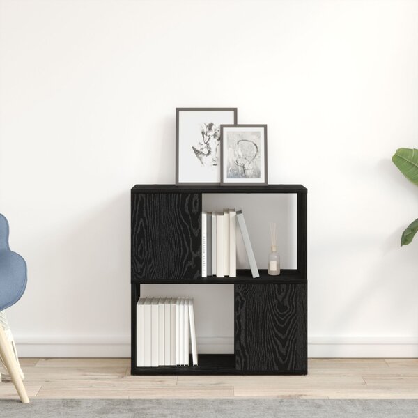 Könyvespolc Fekete tölgy 60x24x63 cm Mérnök Fa