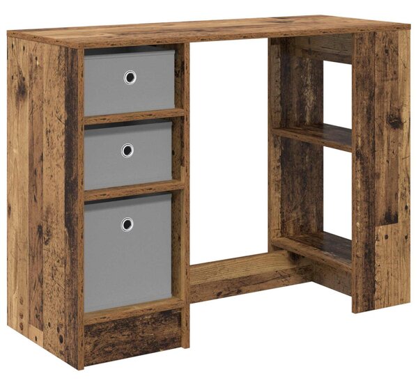 Asztal fiókkal polcokkal Öreg fa 100 x 40 x 75 cm Faanyag