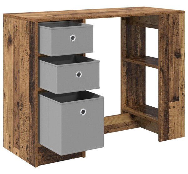 Asztal fiókkal polcokkal Öreg fa 100 x 40 x 75 cm Faanyag