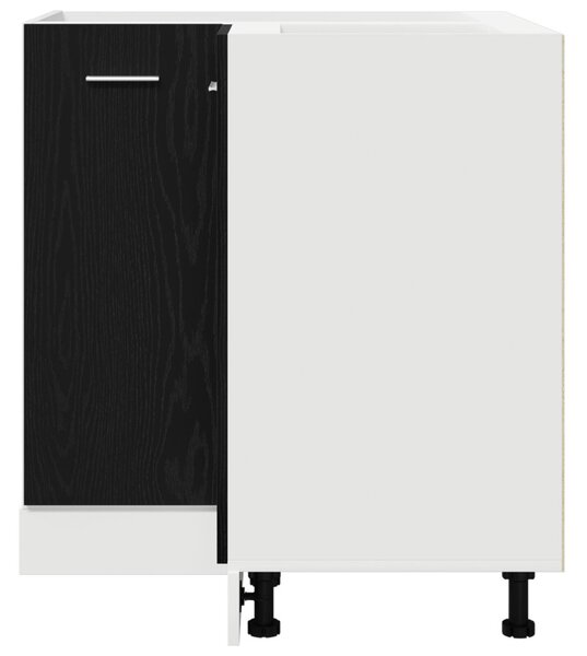 Fekete Tölgy Sarok Alsó Szekrény - 75.5 x 75.5 x 81.5 cm, MDF-ből készült