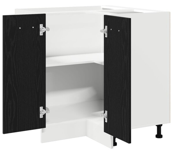 Fekete Tölgy Sarok Alsó Szekrény - 75.5 x 75.5 x 81.5 cm, MDF-ből készült