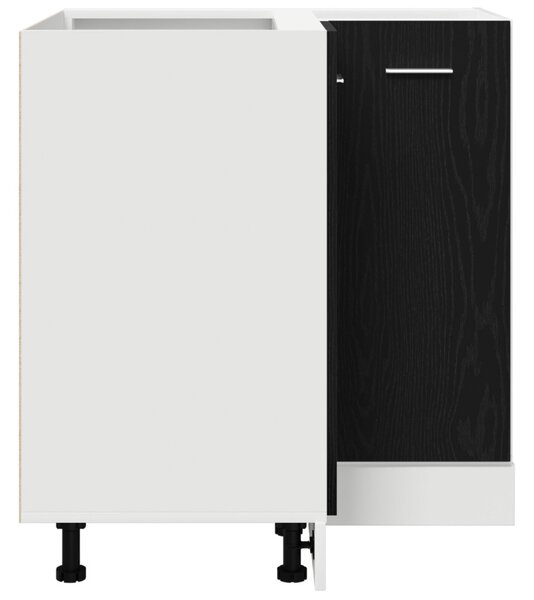 Fekete Tölgy Sarok Alsó Szekrény - 75.5 x 75.5 x 81.5 cm, MDF-ből készült