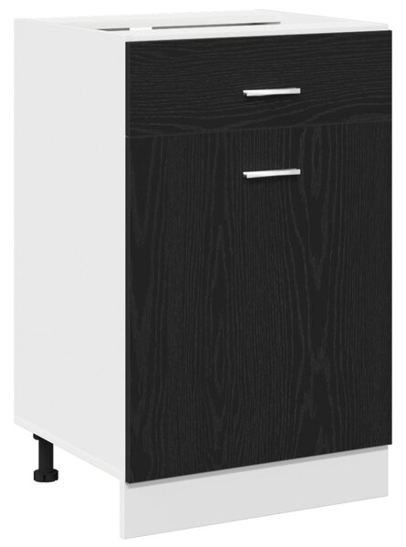 Fekete tölgy fiókos szekrény - 50x46x81.5 cm, MDF-ből készült