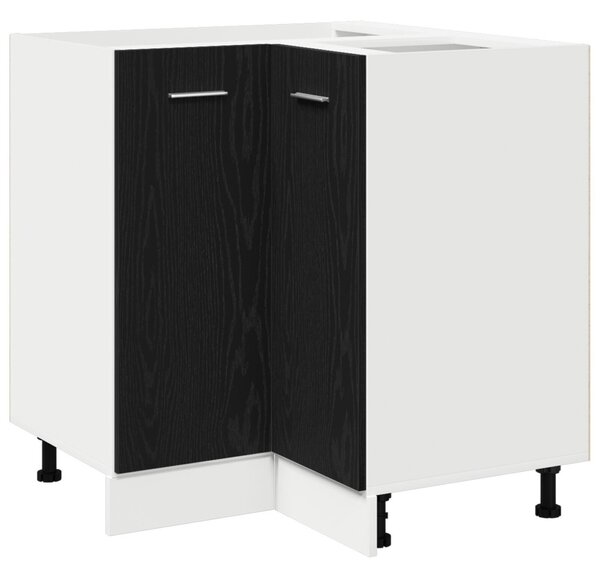 Fekete Tölgy Sarok Alsó Szekrény - 75.5 x 75.5 x 81.5 cm, MDF-ből készült