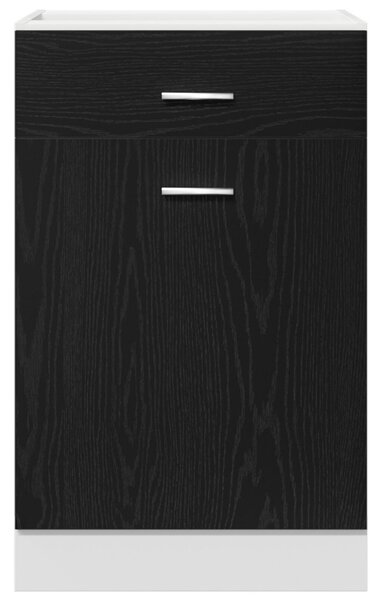 Fekete tölgy fiókos szekrény - 50x46x81.5 cm, MDF-ből készült