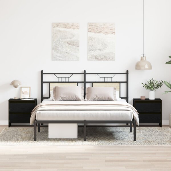 Éjjeliszekrény 2 db Fekete tölgy 45 x 34 x 44,5 cm Szerelt Fa