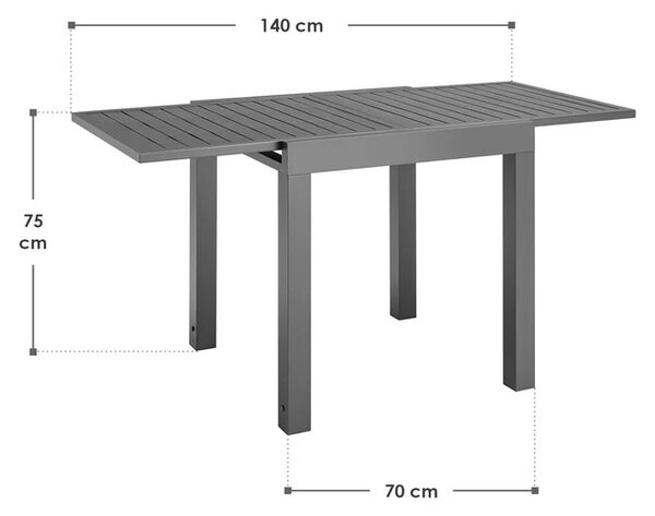 Juskys Laki kerti asztal 70x70 cm - antracit