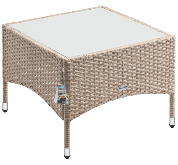 Casaria® Rattan asztalka 58x58x42 cm - bézs