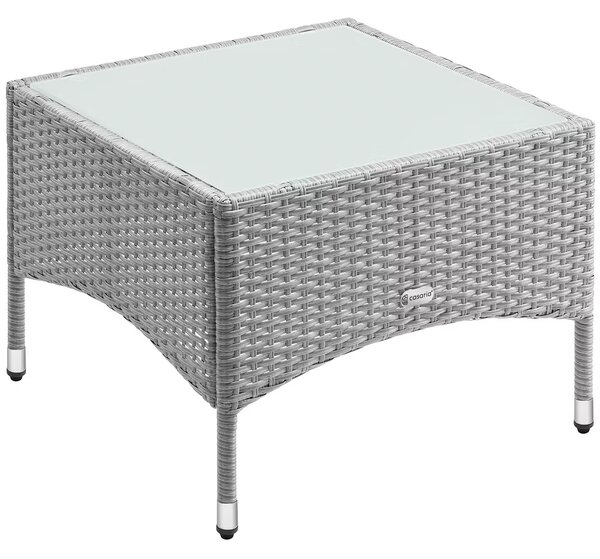 Casaria® Rattan asztalka 58x58x42 cm - szürke