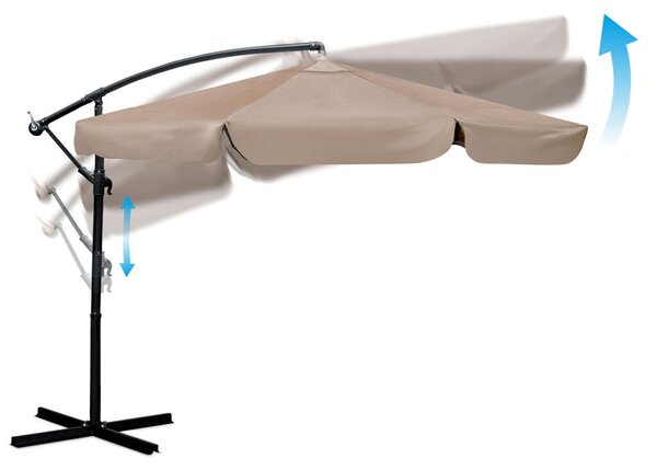 Parasol ogrodowy składany 6 segmentowy 350 cm z pokrowcem Plonos PL-880