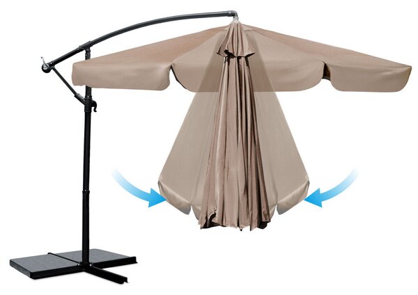 Parasol ogrodowy składany 6 segmentowy 350 cm z pokrowcem Plonos PL-880