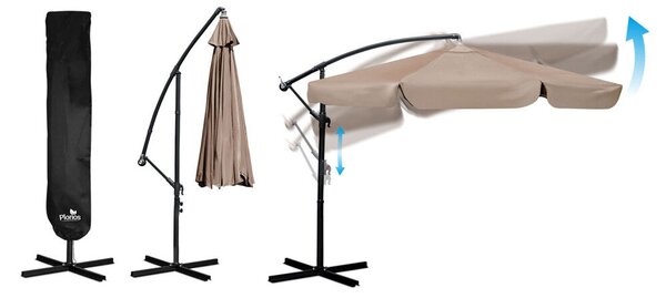 Parasol ogrodowy składany 6 segmentowy 350 cm z pokrowcem Plonos PL-880