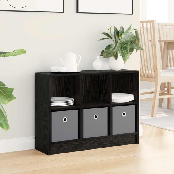 VidaXL Széf fiókkal Fekete tölgy 73,5 x 22,5 x 53,5 cm