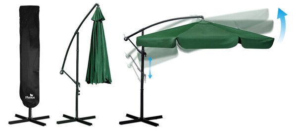 Parasol ogrodowy składany 6 segmentowy 350 cm z pokrowcem Plonos PL-880