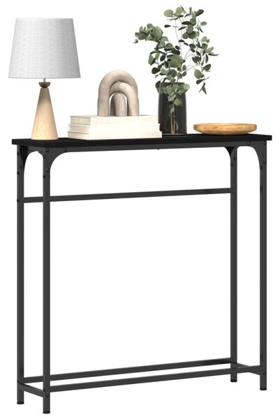 Konzoltábla Fekete Tölgy 75x19,5x75 cm Műanyag
