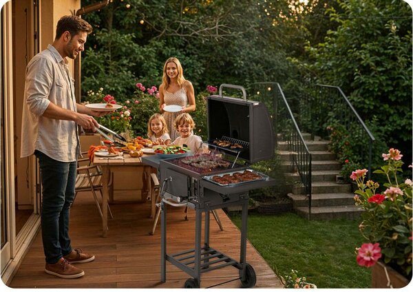 Grill węglowy z pokrowcem Berdsen BD-892 czarny