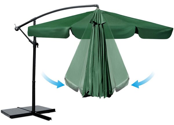 Parasol ogrodowy składany 6 segmentowy 350 cm z pokrowcem Plonos PL-880