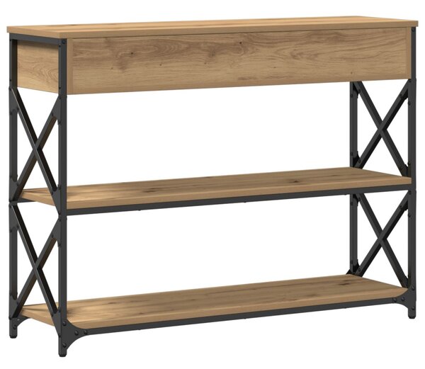 Konferenciához Asztal Kézműves Tölgy 100x28x75 cm Mérnöki Fa és Acél