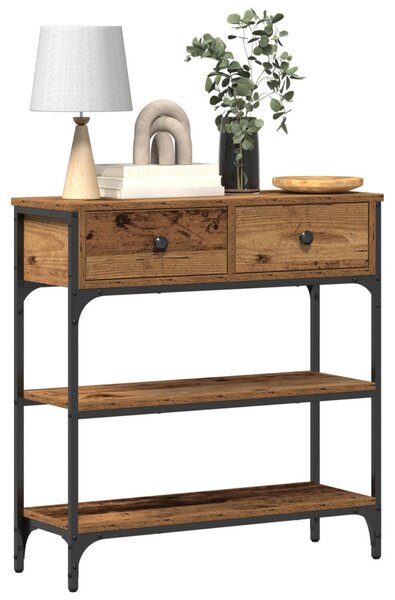 Konzolasztal fiókkal Öreg fa 72.5 x 25 x 75 cm Faanyag
