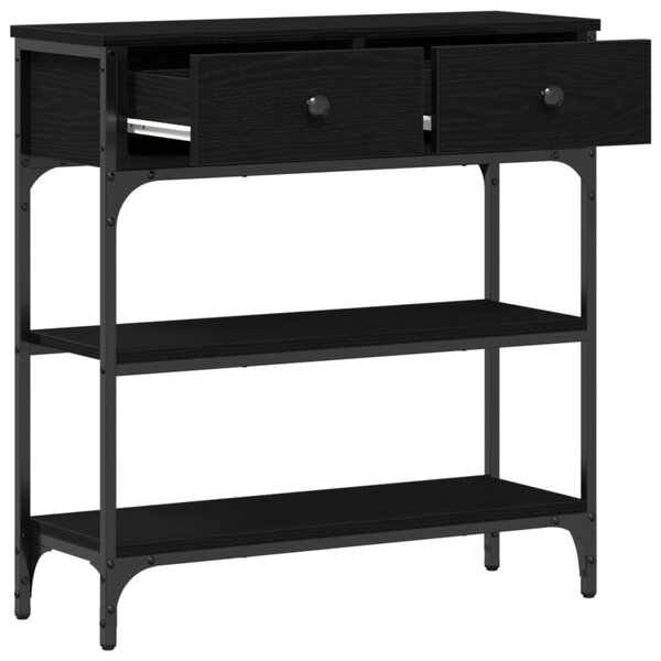 Konzolasztal fiókkal Fekete tölgy 72.5 x 25 x 75 cm Faanyag