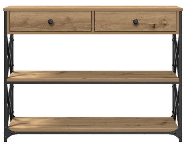 Konferenciához Asztal Kézműves Tölgy 100x28x75 cm Mérnöki Fa és Acél