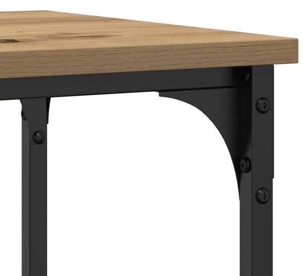Konzolasztal Mesteri Tölgy 100x35x75 cm Műanyag Fa és Acél