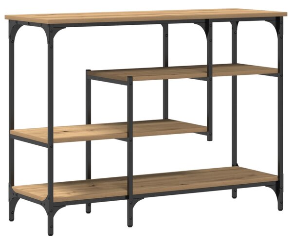 Konzolasztal Mesteri Tölgy 100x35x75 cm Műanyag Fa és Acél