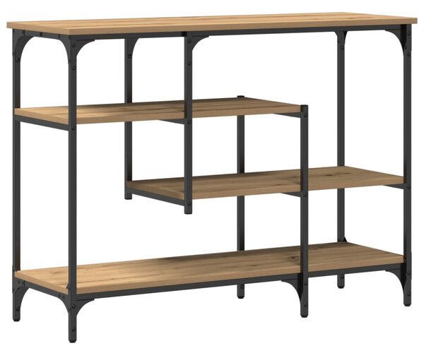 Konzolasztal Mesteri Tölgy 100x35x75 cm Műanyag Fa és Acél