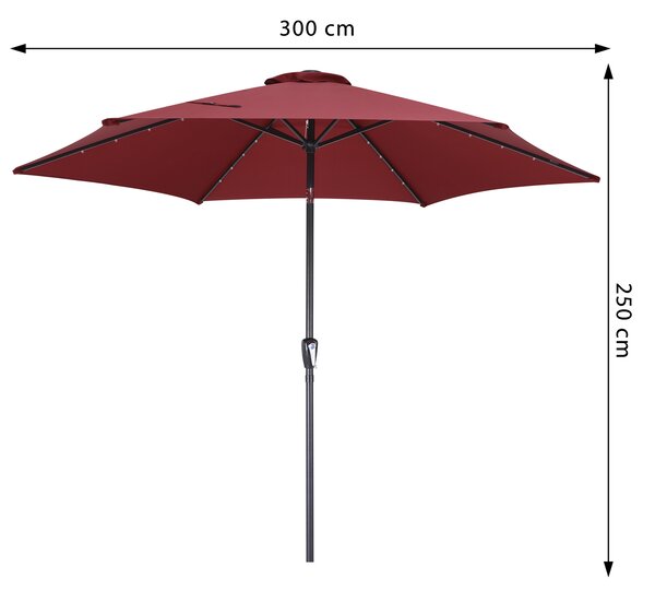 Kingsleeve® LED napernyő Florida Ø300 cm - piros