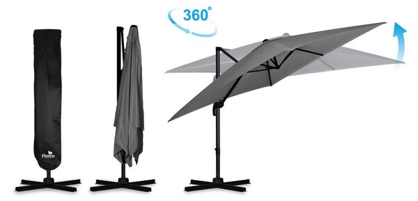 Parasol ogrodowy składany 8 segmentowy 420 cm z pokrowcem Plonos PL-883