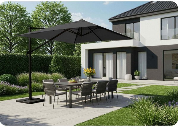 Parasol ogrodowy składany 8 segmentowy 420 cm z pokrowcem Plonos PL-883